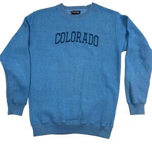 Comfortex USA Colorado Embroidered Crewneck Sweatshirt Blue Size M Pullover